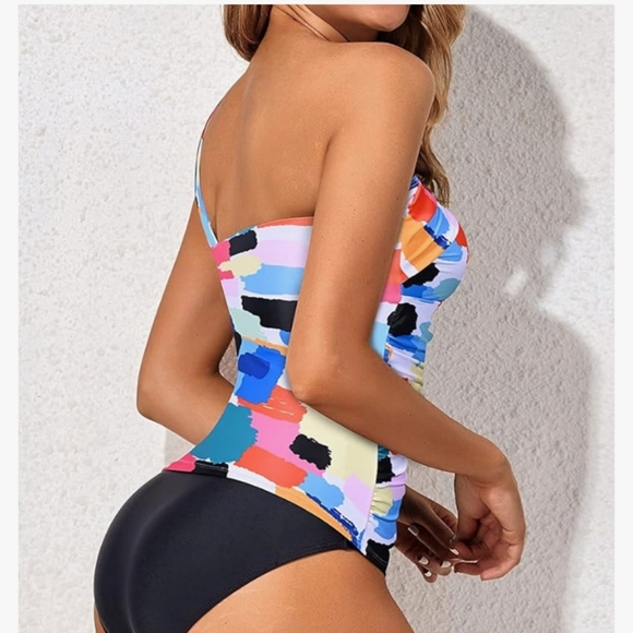 Tempt Me One Piece Tankini Bathing Suits for Women One Shoulder Swim Top. 18W - Picture 9 of 11